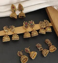 Gold Plated Fancy Jhumka Earrings for Women – Set of 6