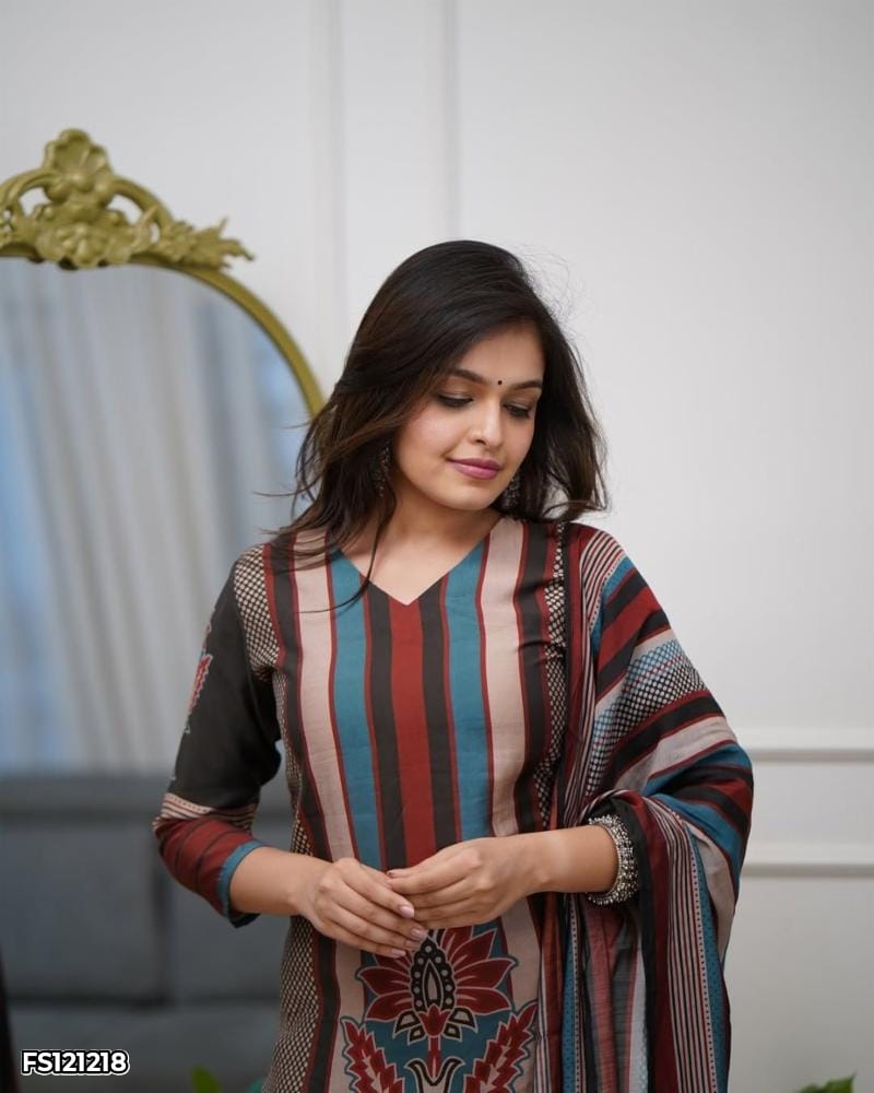 WOMEN'S PURE VISCOSE RAYON PRINTED KURTA SET