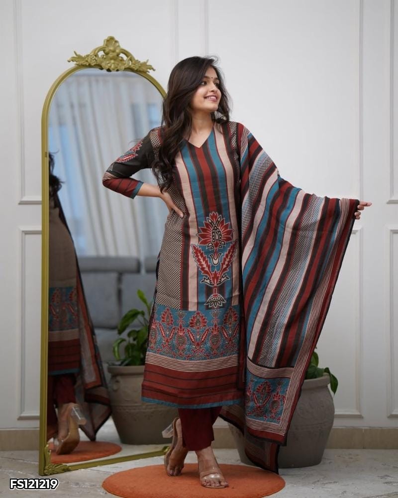 WOMEN'S PURE VISCOSE RAYON PRINTED KURTA SET