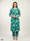 Rayon Printed Kurti Pant Set for Women
