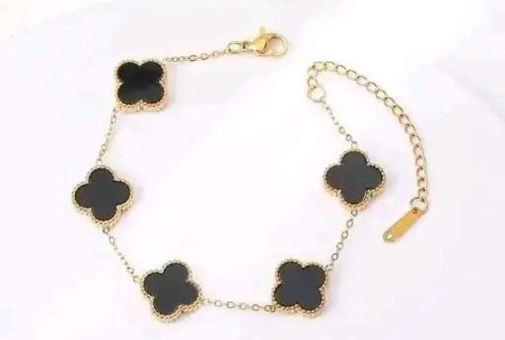 Anti Tarnish Stainless Steel Gold Korean Black Stylish Bracelet