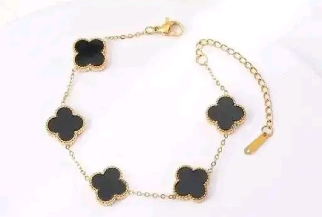 Anti Tarnish Stainless Steel Gold Korean Black Stylish Bracelet