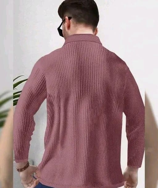 Men Polo Neck Full Sleeve Cotton Blend Regular Tshirt